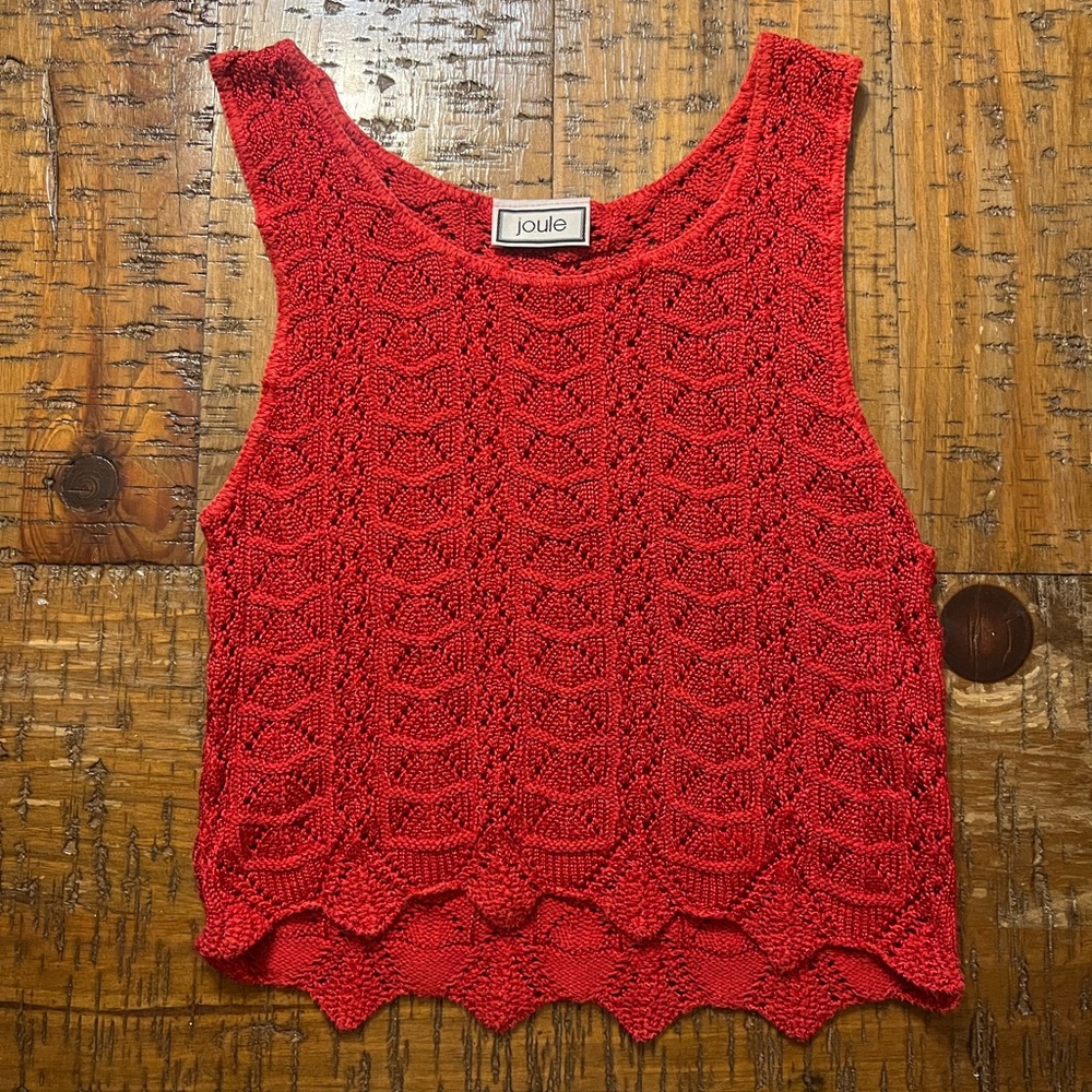 Joules Vibrant Red Knit Tank Top